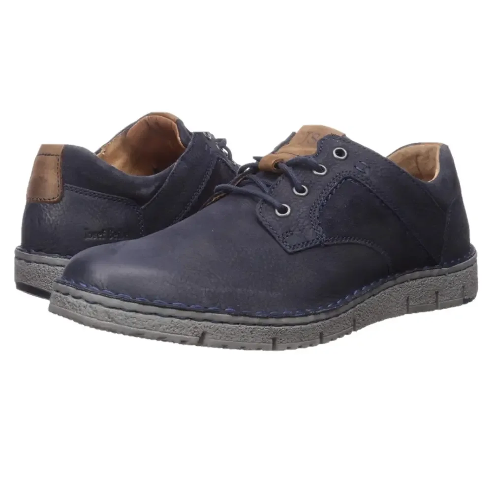 Josef Seibel men’s Ruben navy blue leather oxfords loafers size EU 41 or 9 shoes